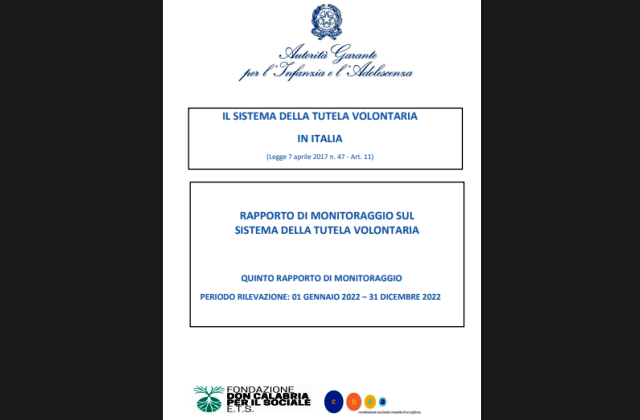 V Rapporto sulla tutela volontaria realizzato da Agia in collaborazione con tribunali per i minorenni e garanti regionali e delle province autonome
